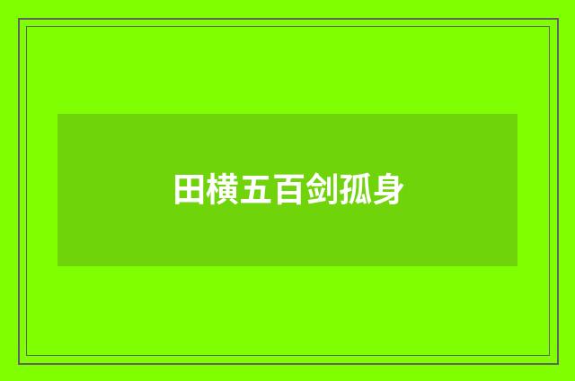 田横五百剑孤身