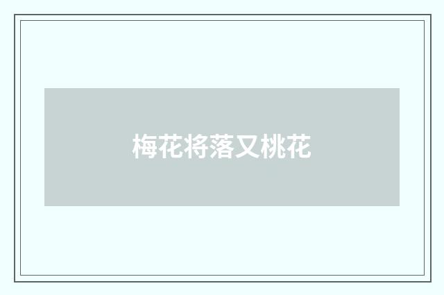 梅花将落又桃花