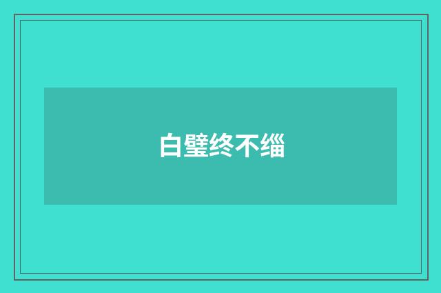 白璧终不缁