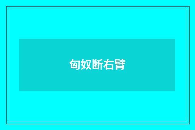 匈奴断右臂