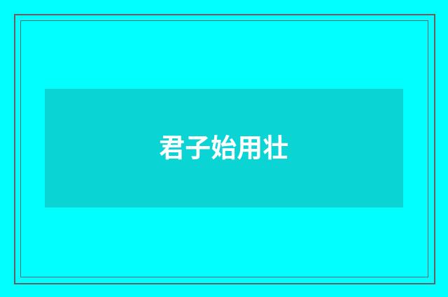 君子始用壮