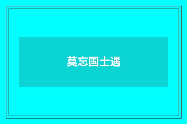 莫忘国士遇