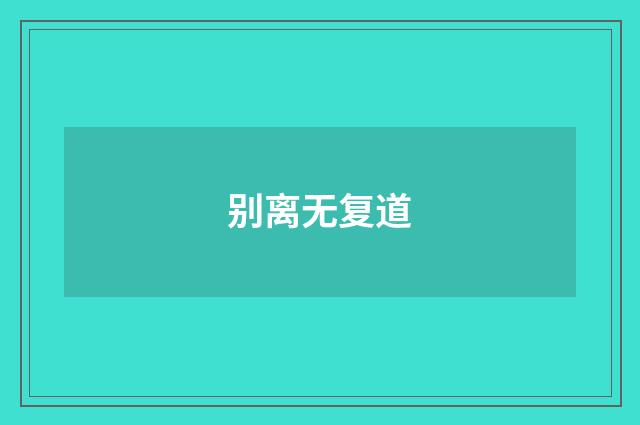 别离无复道