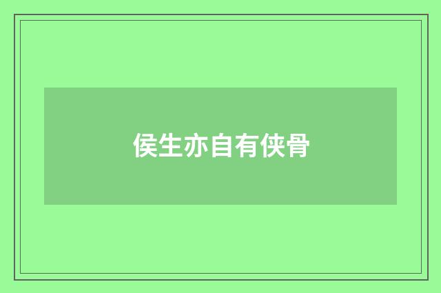 侯生亦自有侠骨