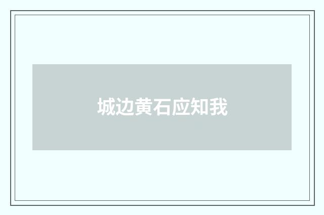 城边黄石应知我