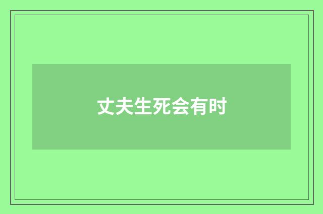 丈夫生死会有时