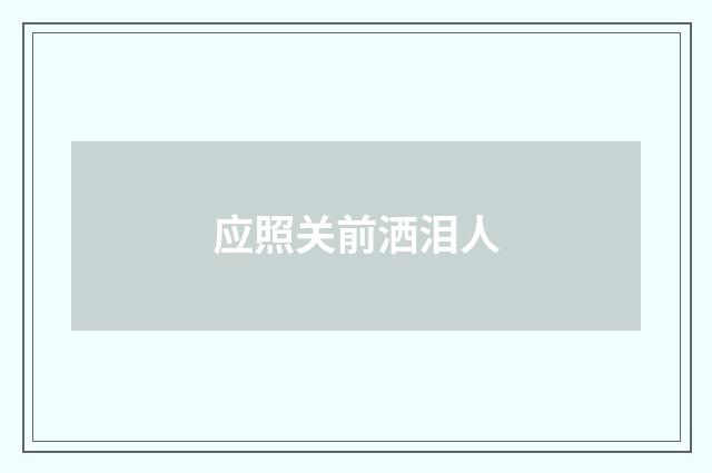 应照关前洒泪人