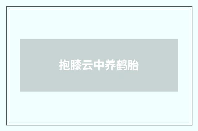 抱膝云中养鹤胎