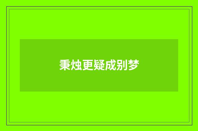 秉烛更疑成别梦