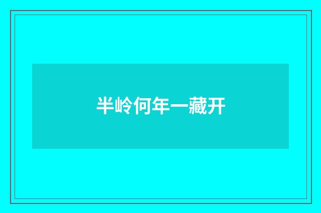 半岭何年一藏开
