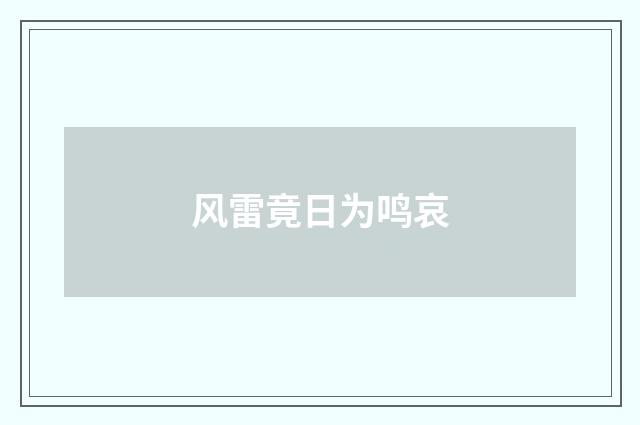风雷竟日为鸣哀