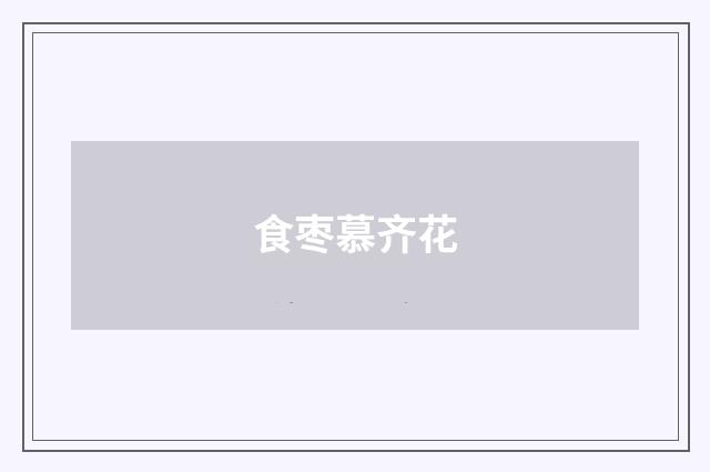 食枣慕齐花