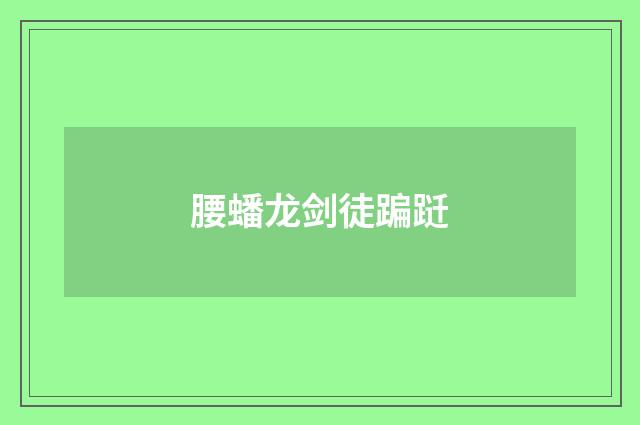 腰蟠龙剑徒蹁跹