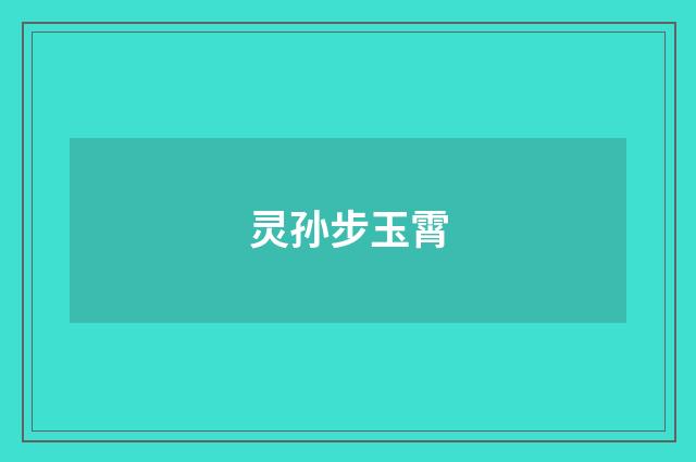 灵孙步玉霄