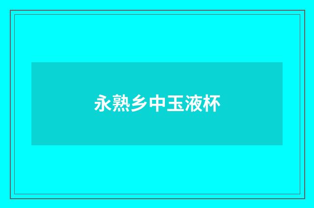 永熟乡中玉液杯