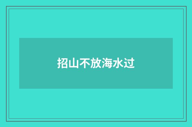 招山不放海水过