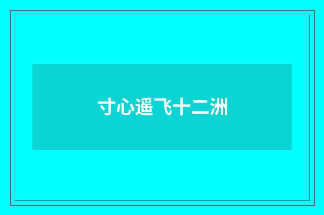 寸心遥飞十二洲