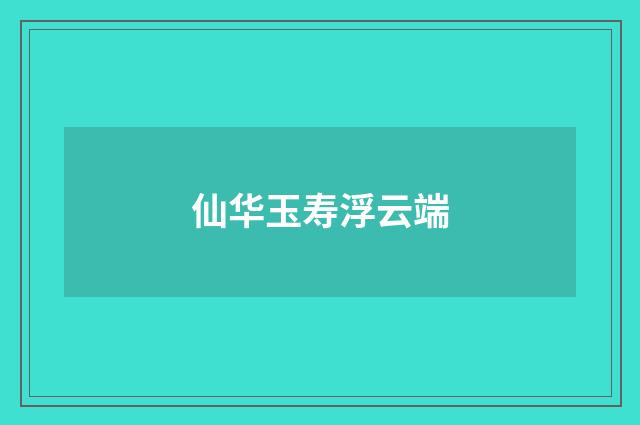 仙华玉寿浮云端