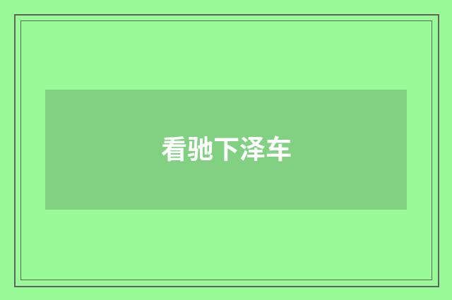 看驰下泽车