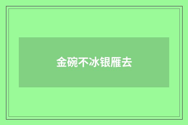 金碗不冰银雁去