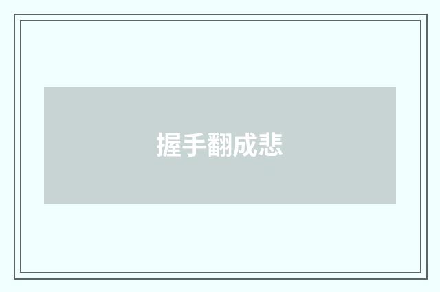 握手翻成悲