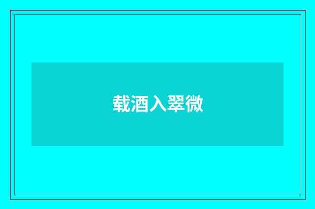载酒入翠微