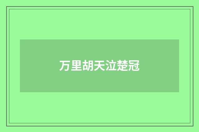 万里胡天泣楚冠