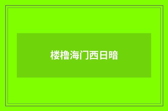 楼橹海门西日暗
