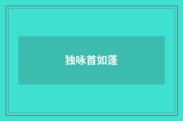 独咏首如蓬