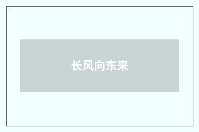 长风向东来