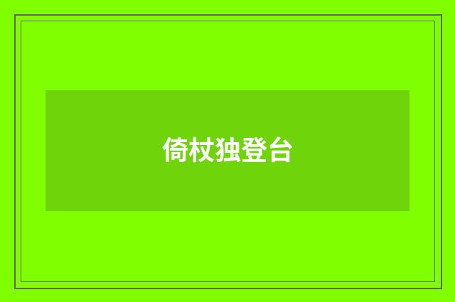 倚杖独登台
