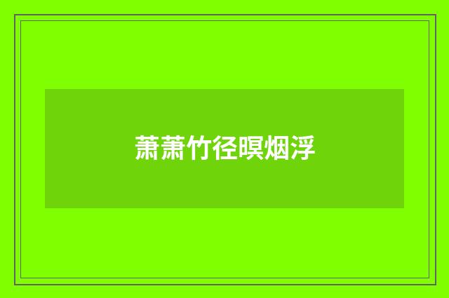 萧萧竹径暝烟浮