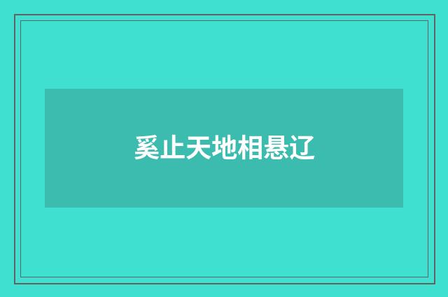奚止天地相悬辽