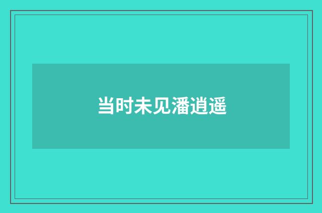 当时未见潘逍遥