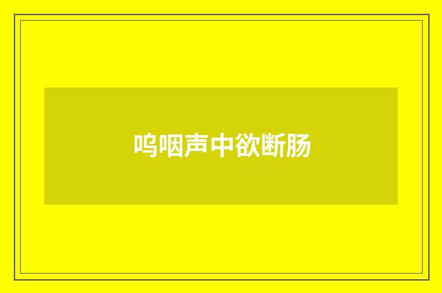 呜咽声中欲断肠