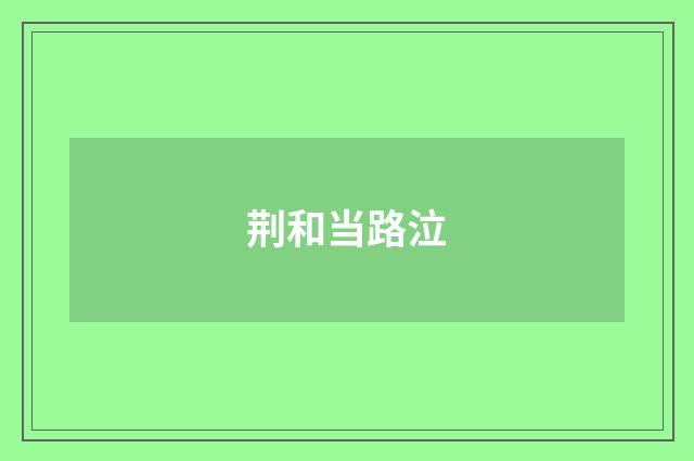 荆和当路泣