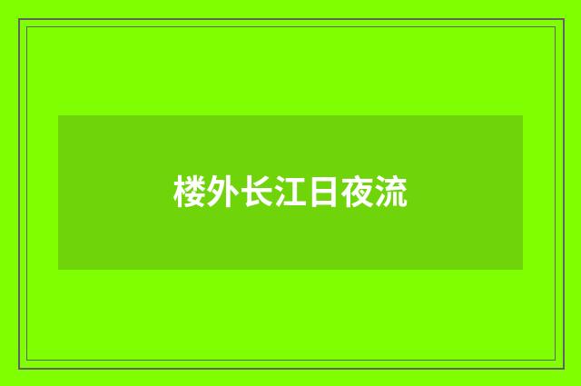 楼外长江日夜流