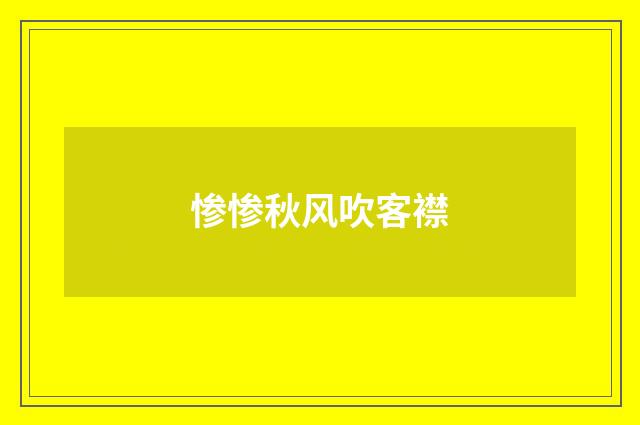 惨惨秋风吹客襟