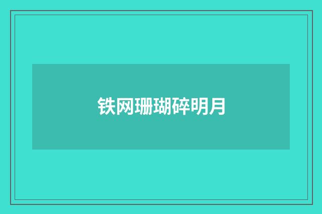 铁网珊瑚碎明月