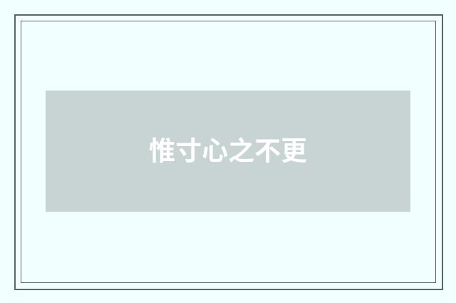 惟寸心之不更