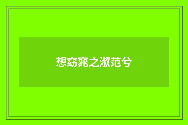 想窈窕之淑范兮