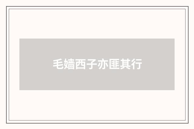 毛嫱西子亦匪其行