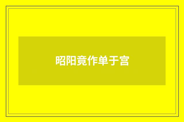 昭阳竟作单于宫