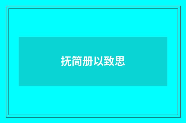 抚简册以致思