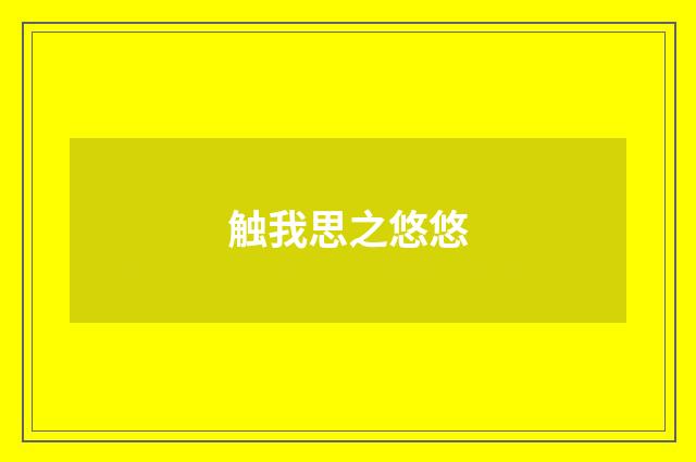 触我思之悠悠