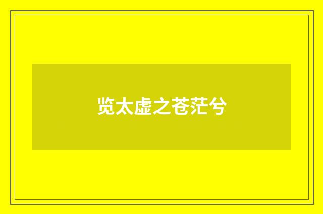 览太虚之苍茫兮