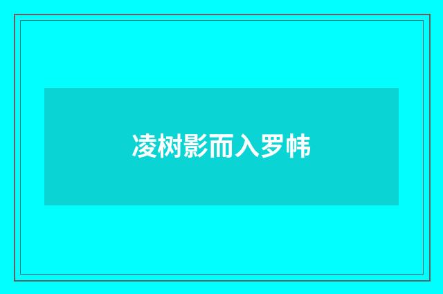 凌树影而入罗帏