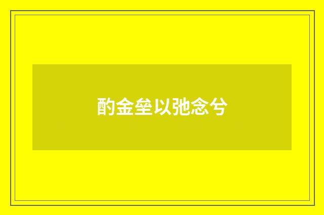 酌金垒以弛念兮