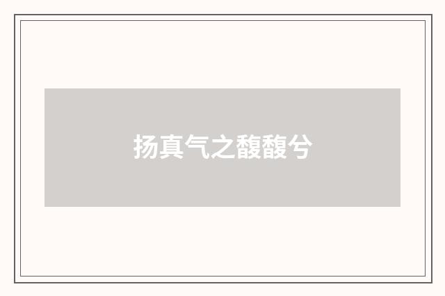 扬真气之馥馥兮
