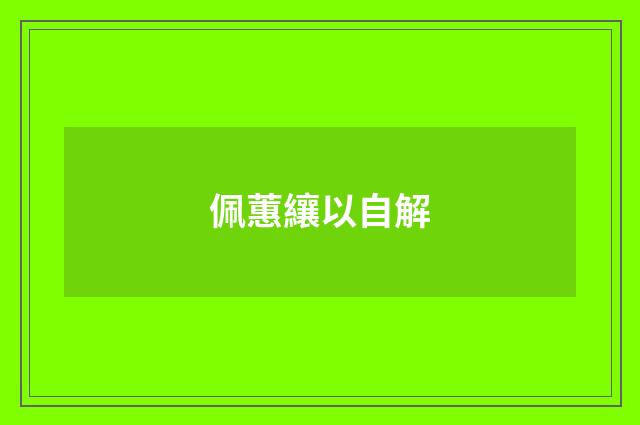 佩蕙纕以自解